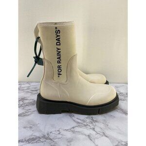 Off-White Graphic Printed Round Toe Ankle Boots SZ 10 ''40''